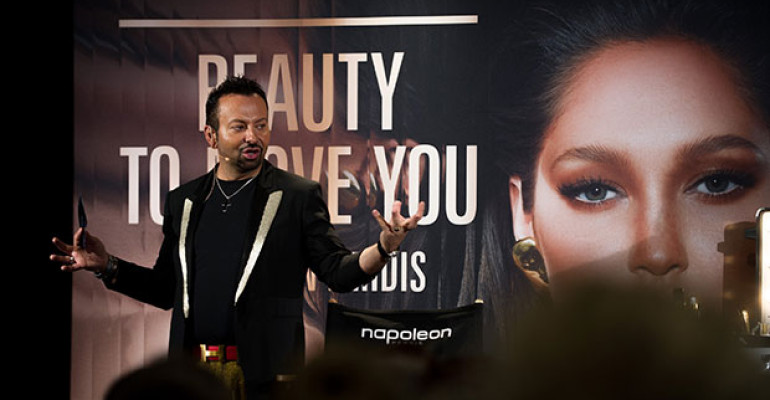 Napoleon Perdis Doing What He Does Best at his Makeup Masterclass